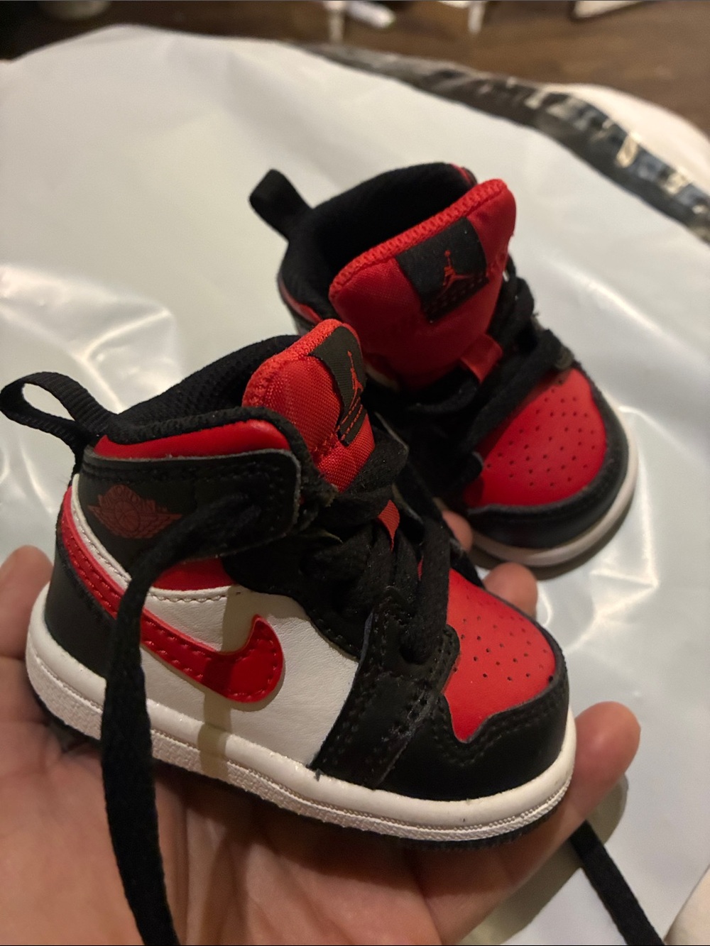 Jordan Baby High-Top Sneakers in Red and Black